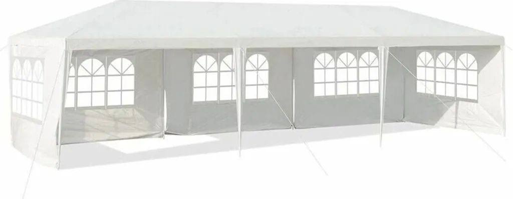 Costway Gazebo 3x9 m Impermeabile - Struttura in Acciaio e 5 Pareti