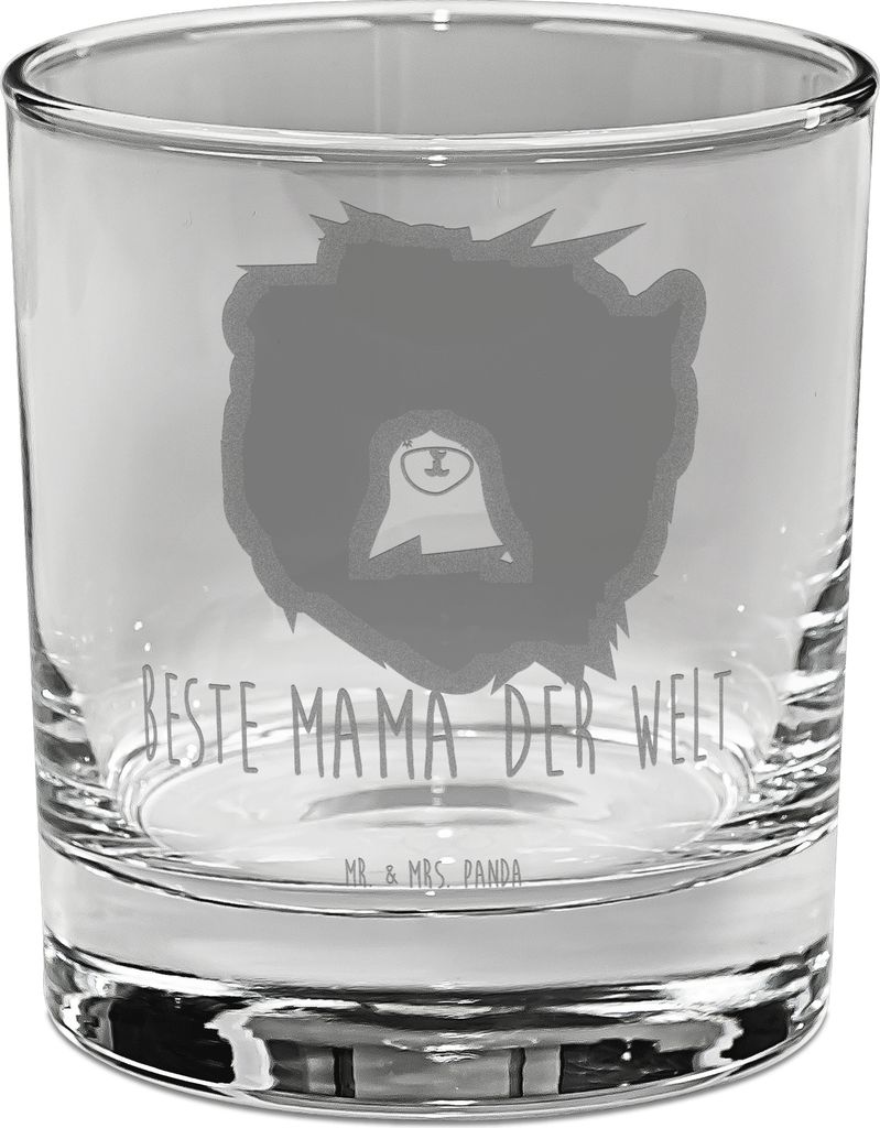Mr. & Mrs. Panda Tumbler Glas Bär Königin - Transparent - Produktbild 