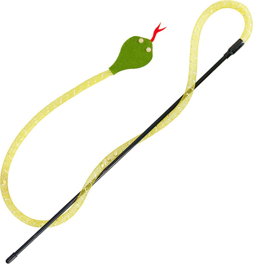 Interaktiver Neckstab mit Glöckchengeräusch. Realistisches Schlangendesign. Bissfest. Lindert Langeweile. Attraktives Katzenspielzeug.