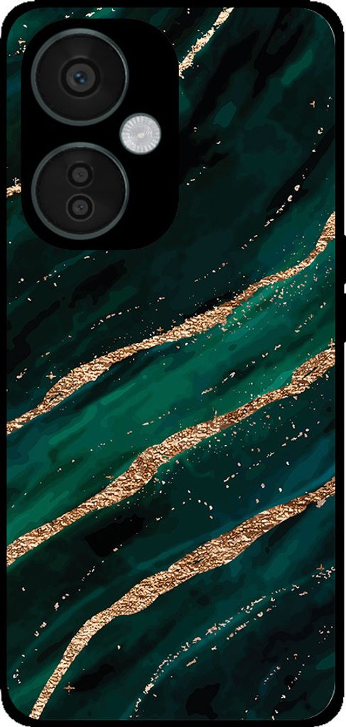 Smartphonica Telefon Fall geeignet für OnePlus Nord CE 3 Lite mit Marmor-Druck - TPU zurück Abdeckung Fall Marmor-Design - Grün Gold