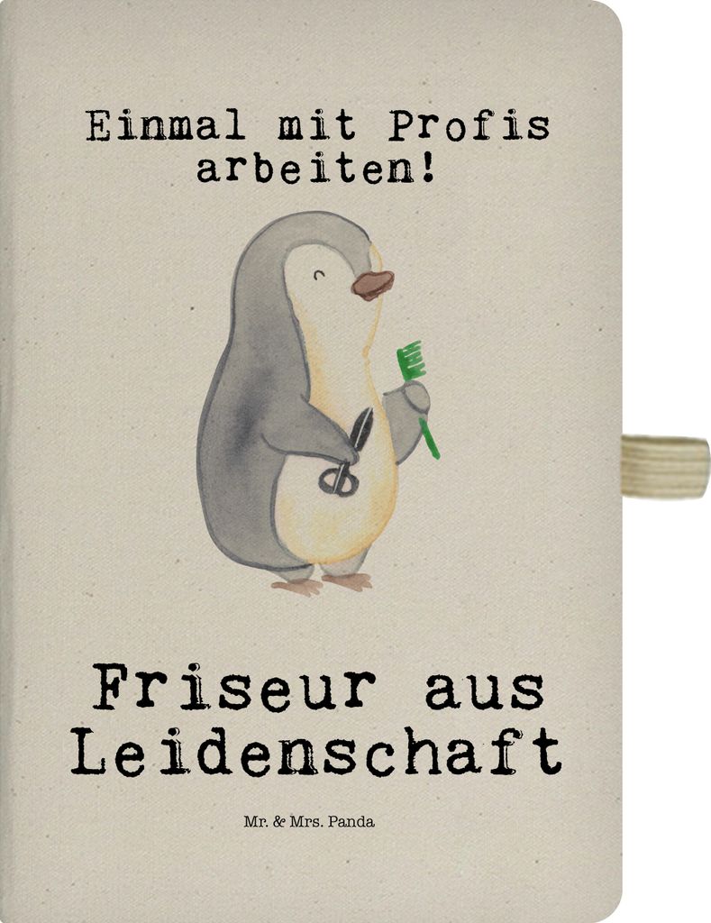 Mr. & Mrs. Panda notizbuch Friseur Leidenschaft - Transparent - Geschenk, Frisör, Beruf, Tagebuch, Lustig, Spruch, Reisetagebuch, Adressbuch, Fris...
