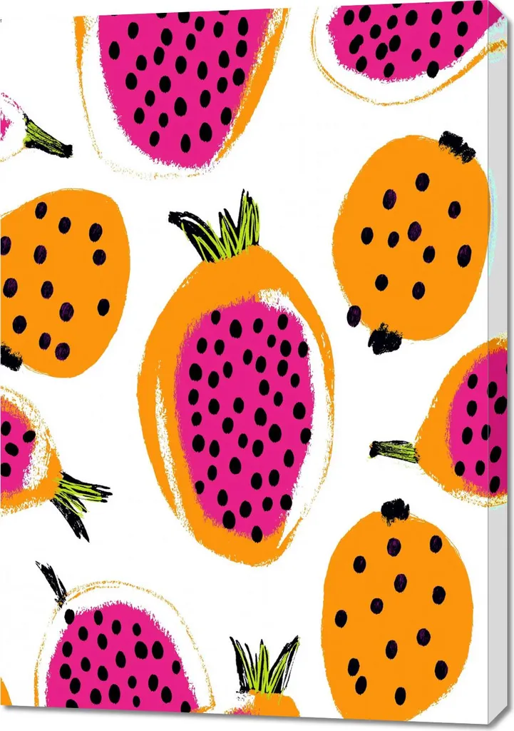Quadro 70x100 Pop Art Moderno Frutta e Drago | Arredo Soggiorno Vintage
