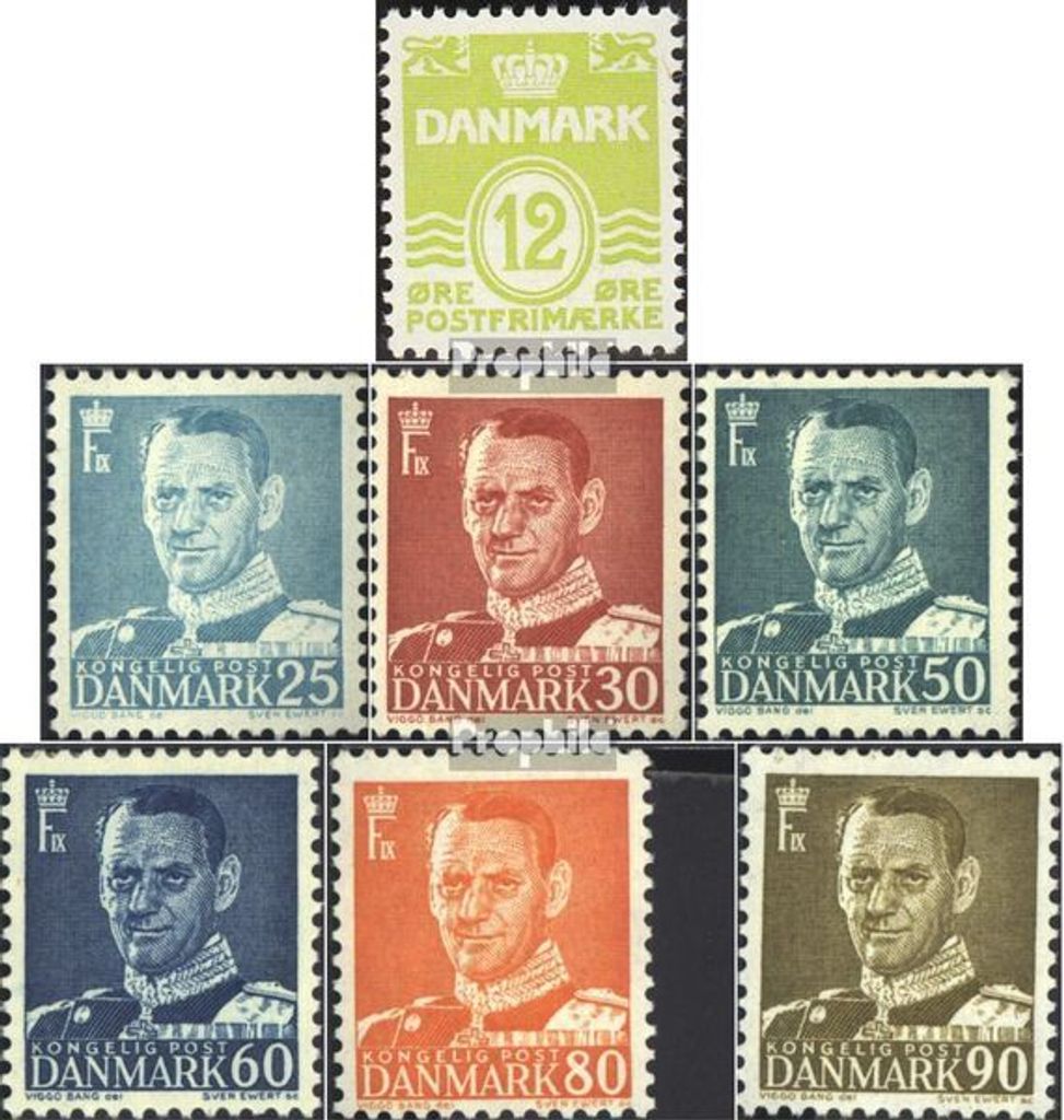 Briefmarken Dänemark 1952 Mi 332-338 (kompl.Ausg.) postfrisch Freimarke
