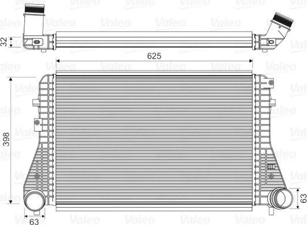 Refroidisseur de turbocompresseur Valeo 818674 pour Seat Leon et Altea
