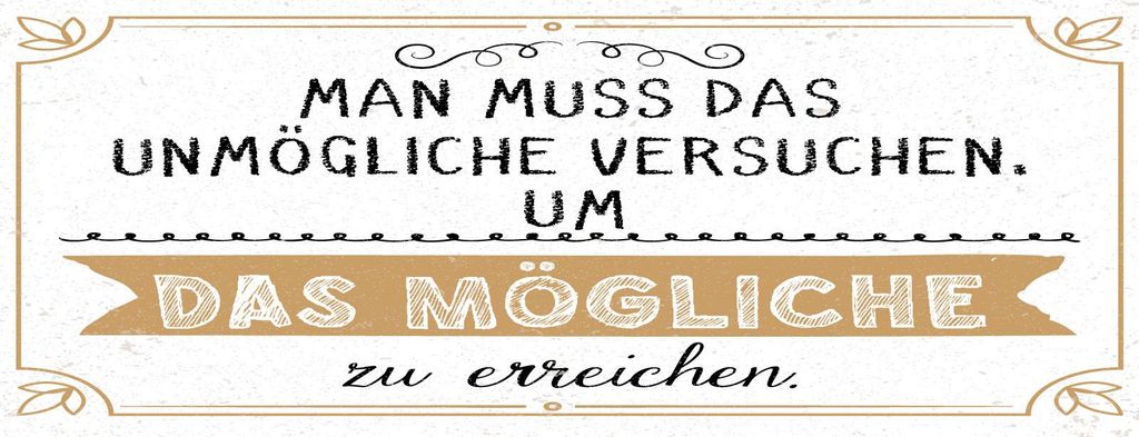 vianmo Blechschild 10x27 cm Mann muss das Unmögliche versuchen um