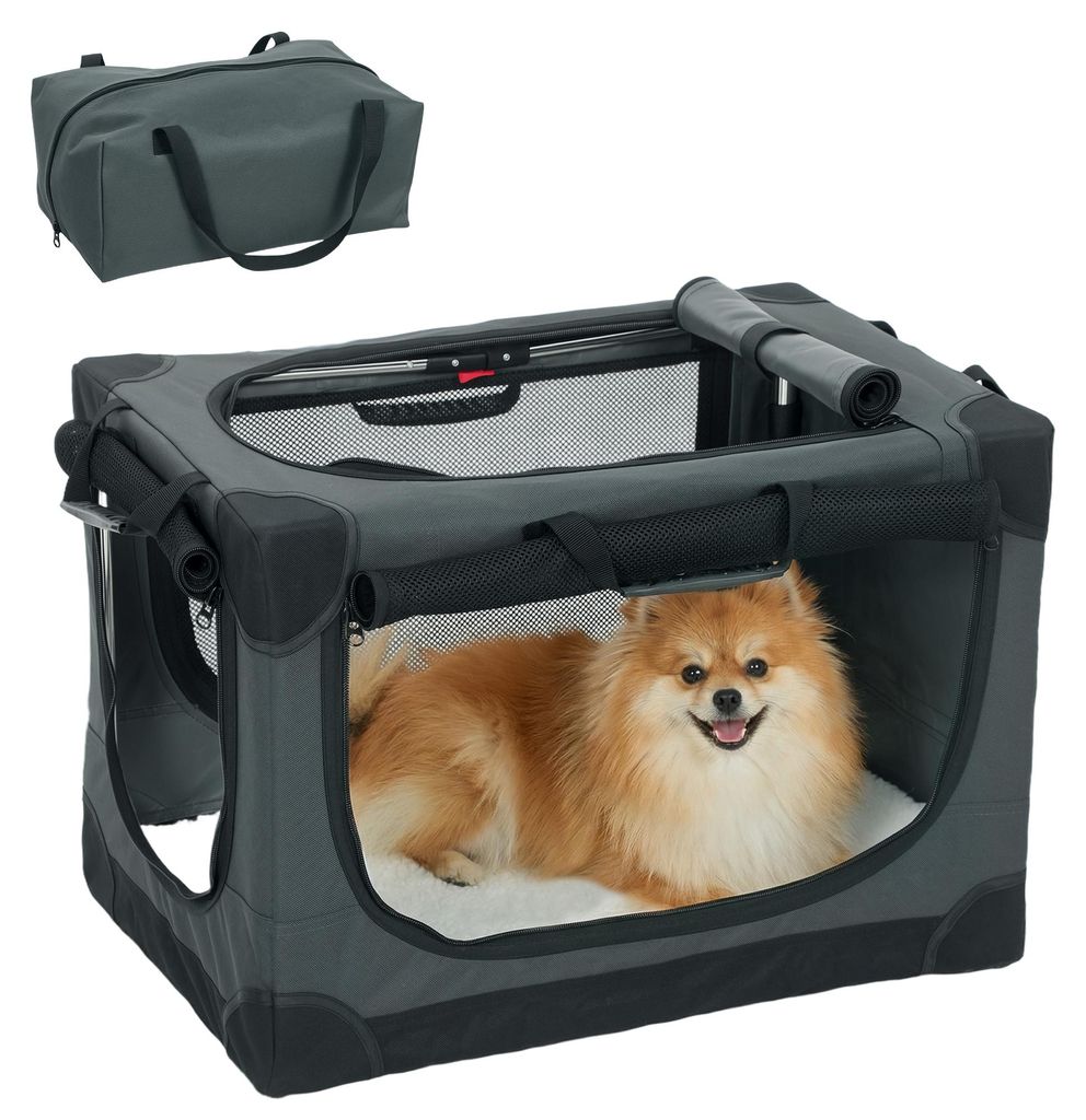 Hundebox faltbar Hundetransportbox mit Kissen abnehmbar waschbar Bezug aus Oxford-Gewebe für Hunde bis 4kg Armeegrün, Grün, für Heimtraining