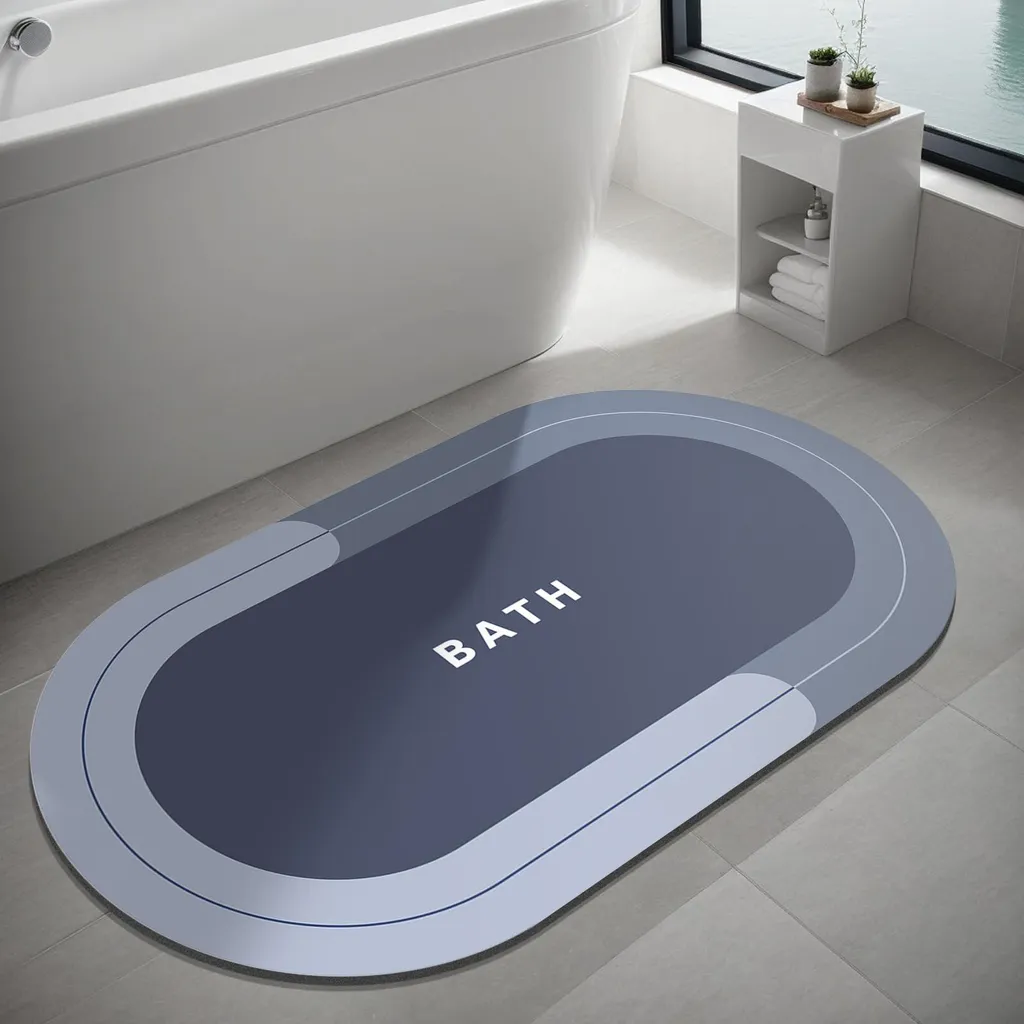 Tapis de bain pour baignoire et cuisine antidérapant et facile à laver