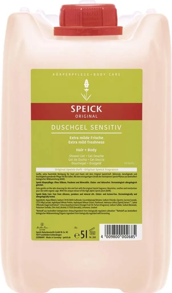 Naturale - Gel doccia capelli sensibili + corpo 5L