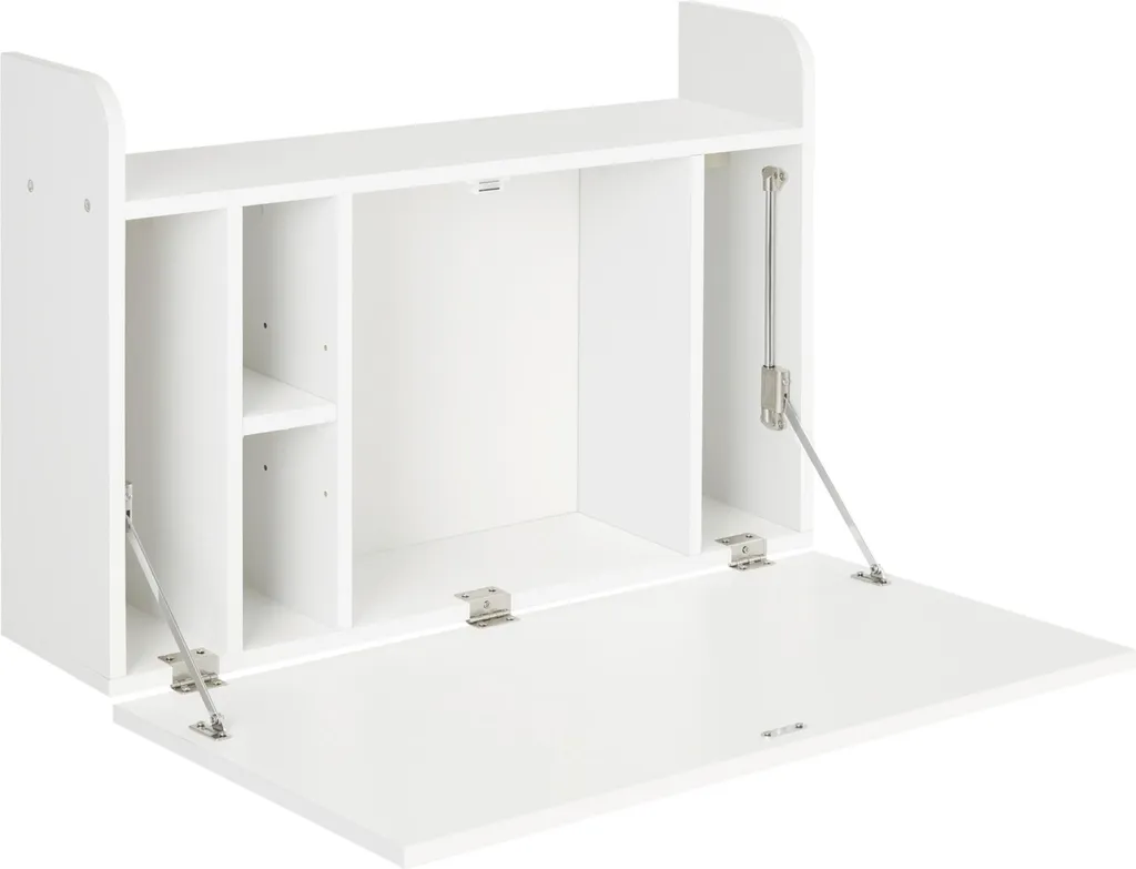 HOMCOM Bureau suspendu table murale rabattable gain de place 77x20x51 cm