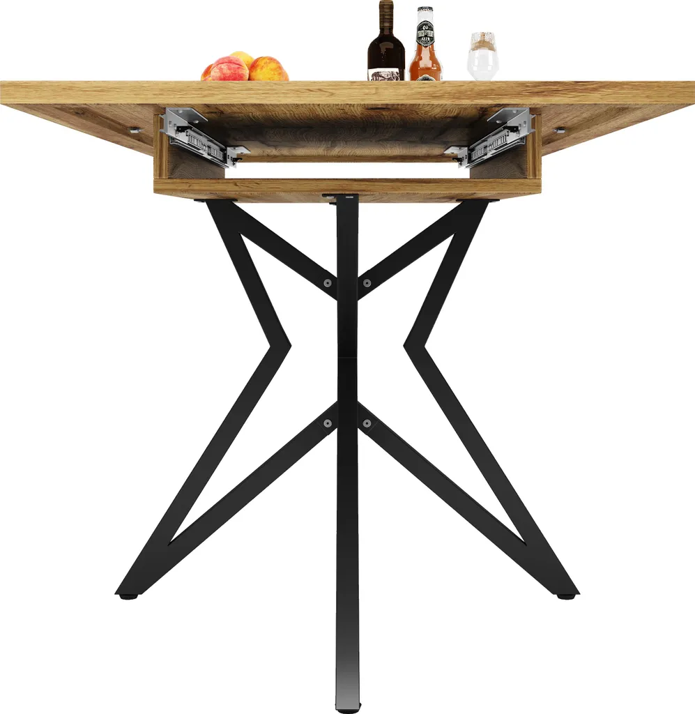 Table à manger extensible Sweiko et chaises velours gris à motifs chic