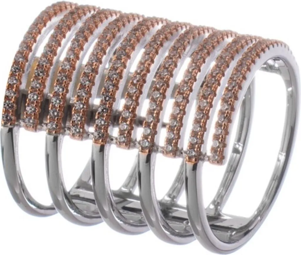 Sif Jakobs Anello Antella R0397-CZ-RG2-58 Argento Rosé e Zirconi