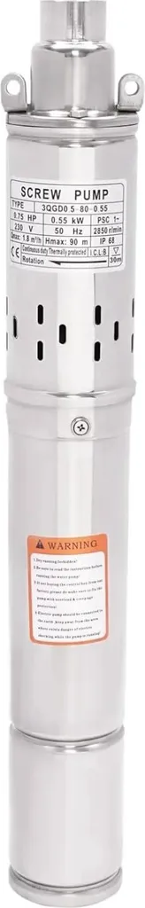 Pompe pour puits profonds idéale arrosage jardin inox débit 1,8 m3/h