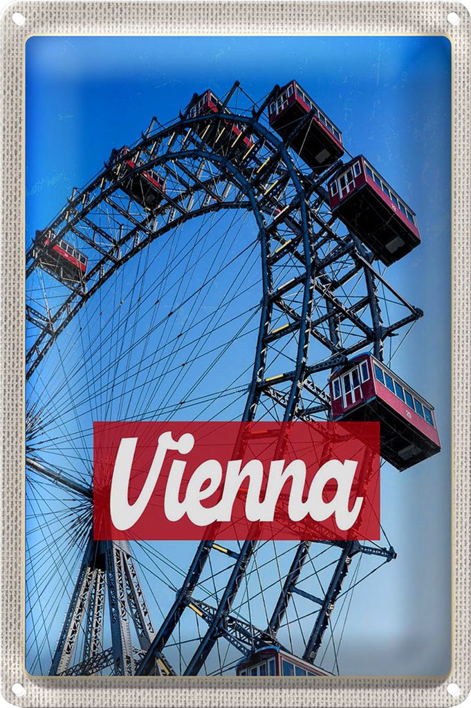 Blechschild Reise 20x30cm Wien Österreich Prater Urlaub Reise