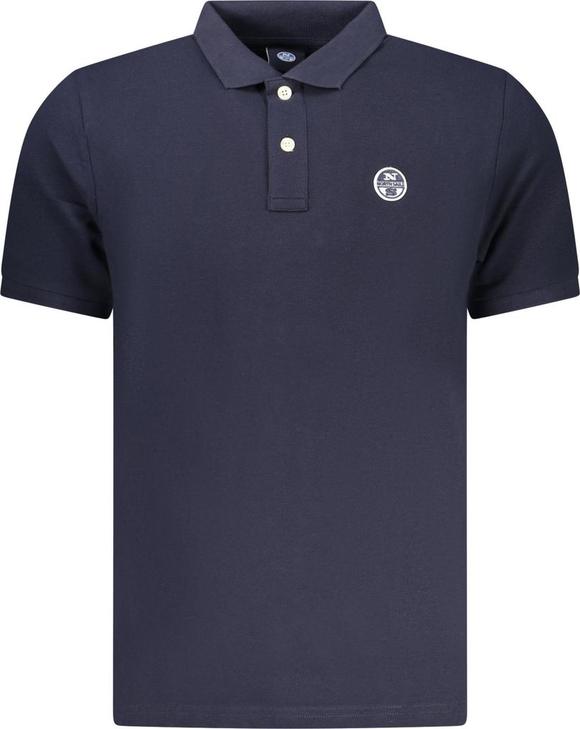 Elegantes Herren-Poloshirt Blau mit Applikation und Knopfleiste