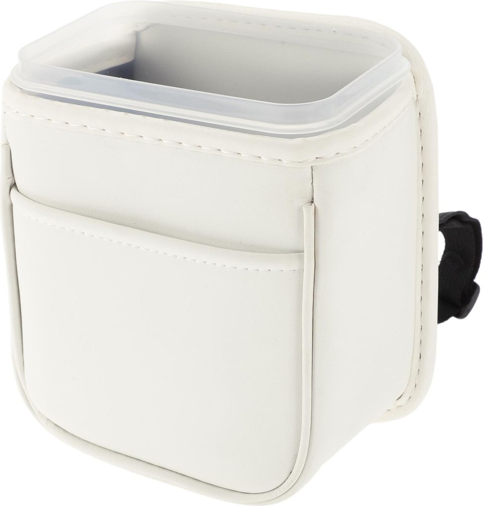 Auto-Mülltonne tragbar und hängend 15 cm Länge 10 cm Breite 18 cm Höhe Müllbehälter Kunstleder Weiß 1 Stück