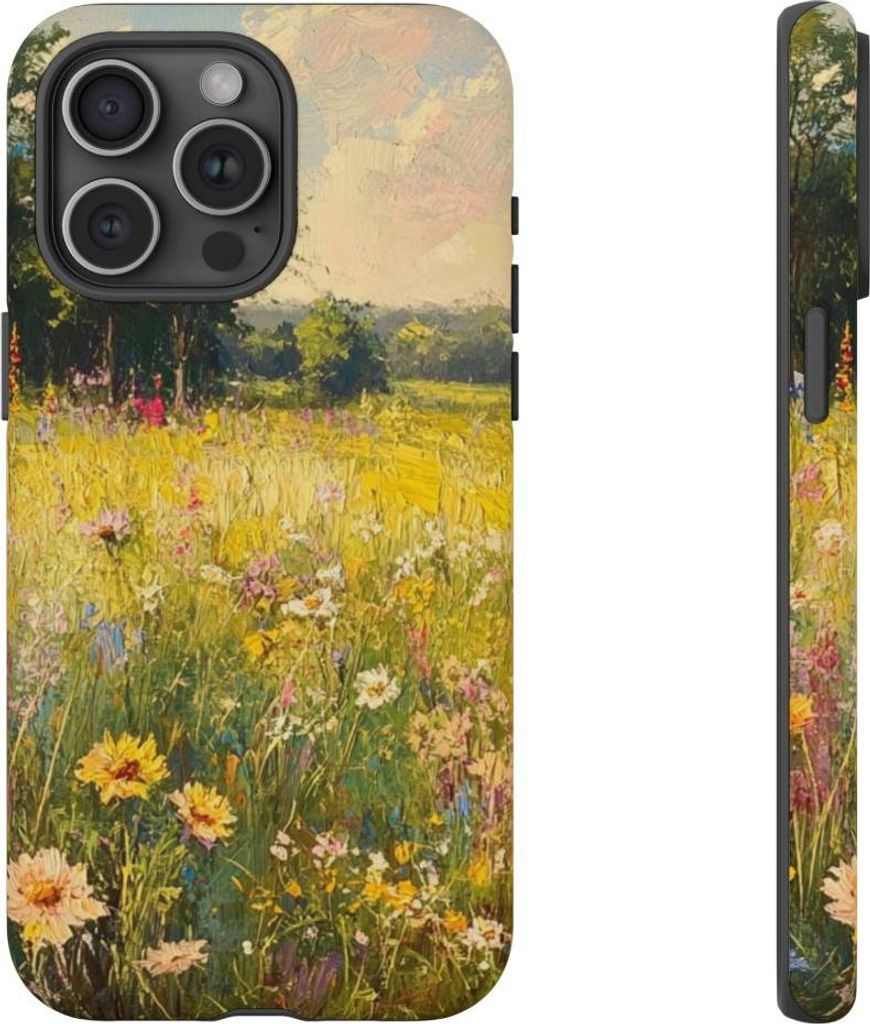 Blühende Wildblumenwiese im Sonnenschein – Hülle Kompatibel mit iPhone 15 Pro Max
