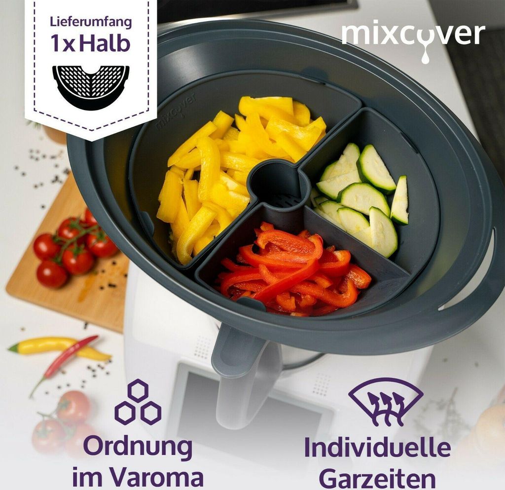 mixcover Garraumteiler (HALB) für Thermomix TM6 TM5 TM31 Varoma Dampfgarraum