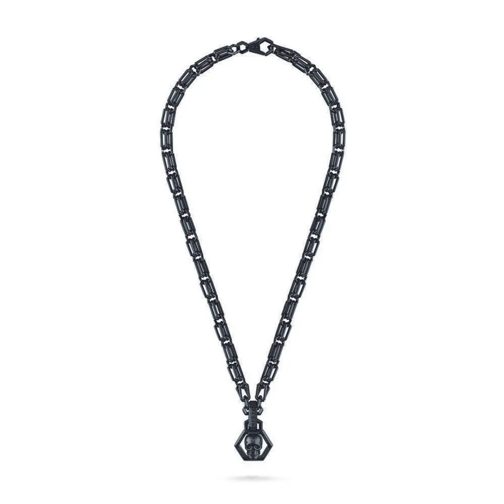 Bijou Homme : Collier Chaîne Philipp Plein UNITY 60cm en Acier Noir