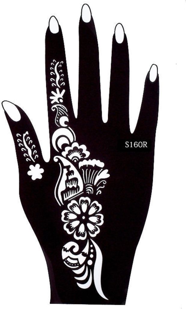 Henna Tattoo Schablone für die Rechte Hand
