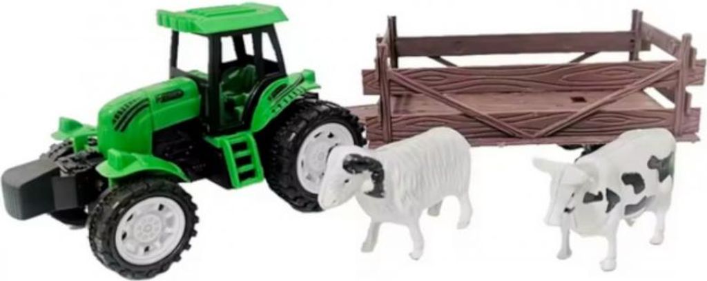 Woopie-Ackerschlepper mit Anhänger und Tieren