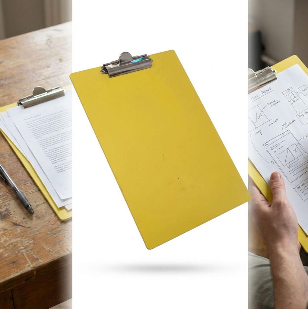 Clipboard A4-Unterlage mit Holzclip GELB Holzclip silber