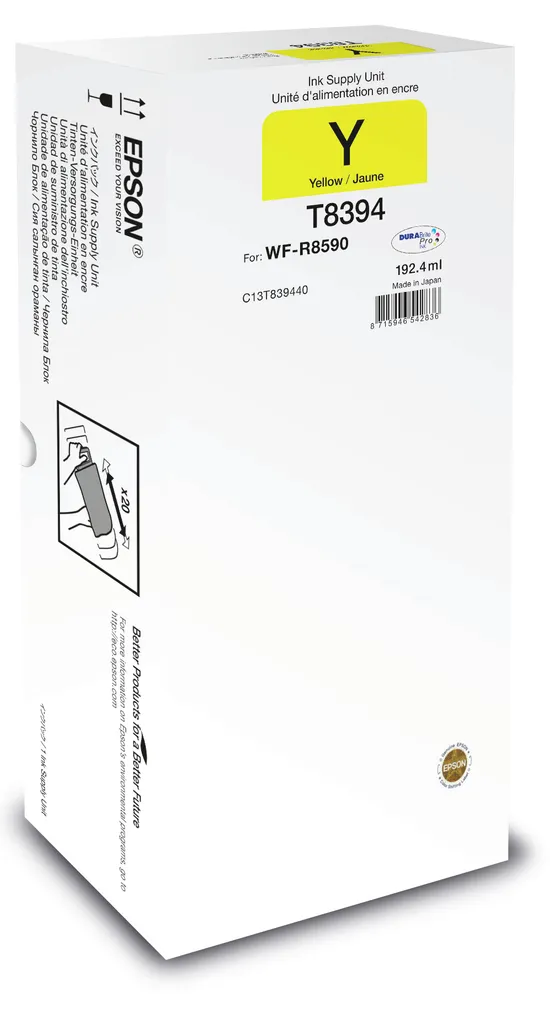 Alimentation encre jaune XL Epson pour vos rapports et graphiques professionnels