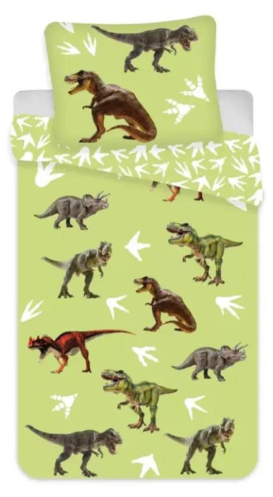 Dinosaurus peuterdekbedovertrek 100 x 135 cm groen Productafbeelding 