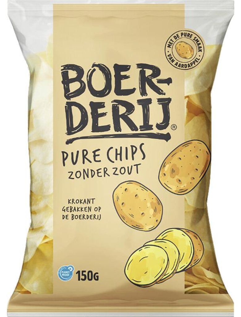 Boerderij Pure Chips bez soli 150 g - Naturalne, niesolone Zdjęcie produktu 