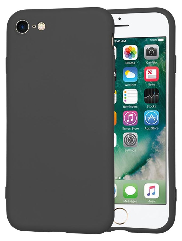 Techsuit Soft Flex Back Cover Hülle für Apple iPhone 6/6S/7/8 / iPhone SE 2022/2020 - Black