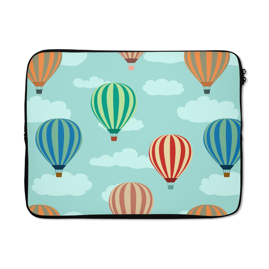 MuchoWow Laptop Hülle 17 Zoll Laptoptasche Muster - Luft - Ballon - Zipper - Schutzabdeckung
