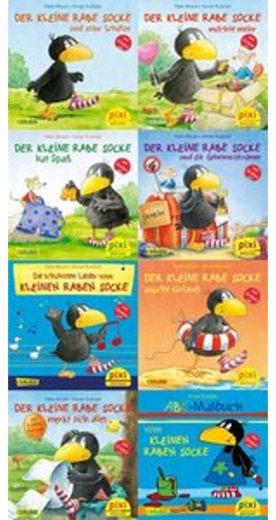 Pixi-8er-Set 193: Der kleine Rabe Socke mit Stickern (8x1 Zdjęcie produktu 