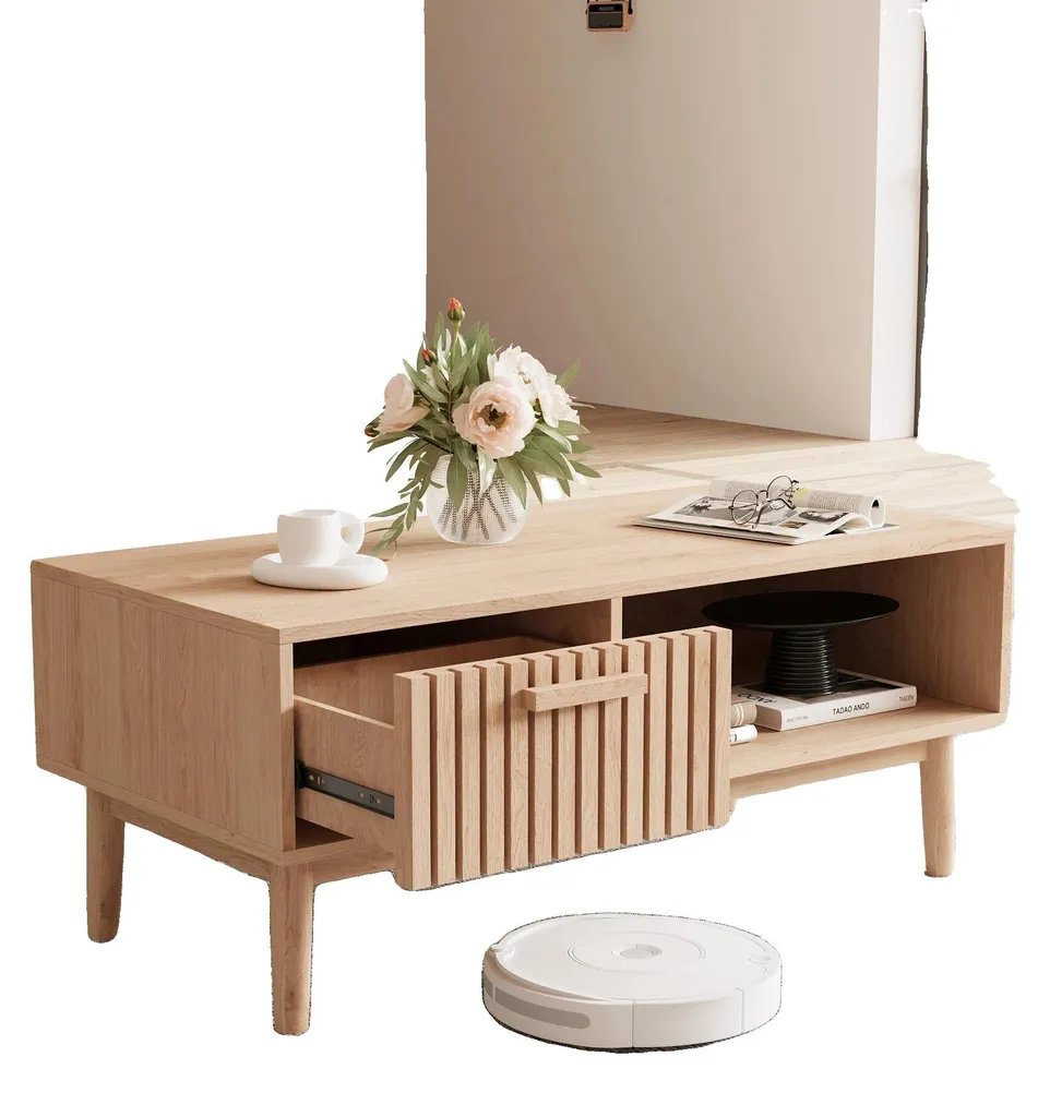 Meuble à chaussures moderne bois et table basse d'entrée modulable