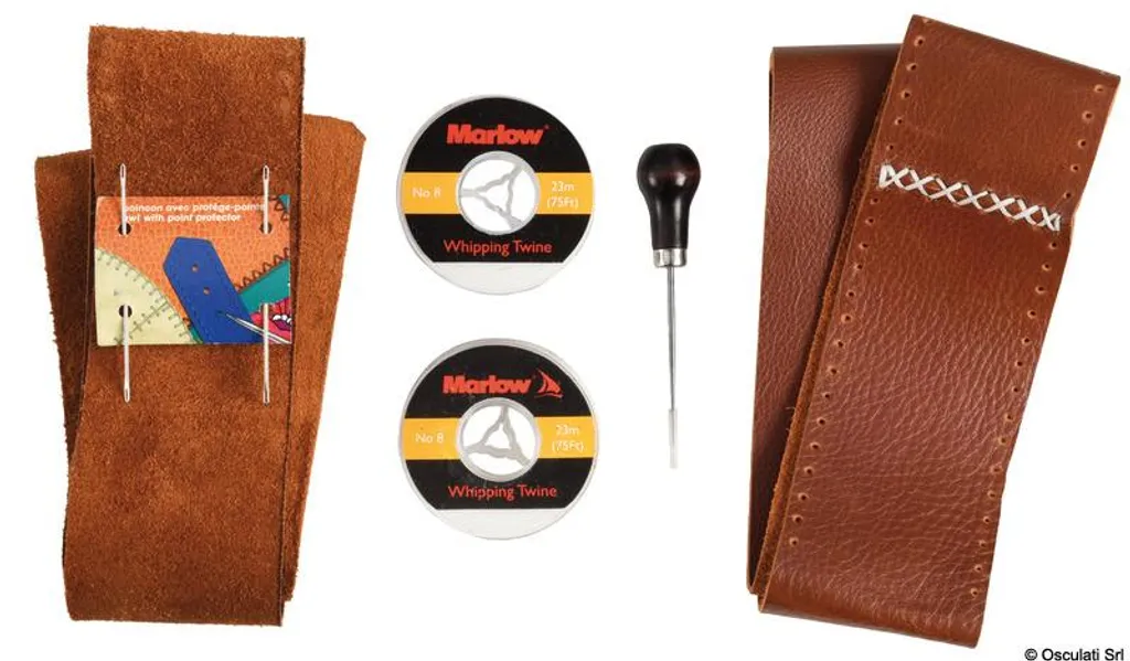Habillage de gouvernail en cuir marron - Accessoire de pont bateau