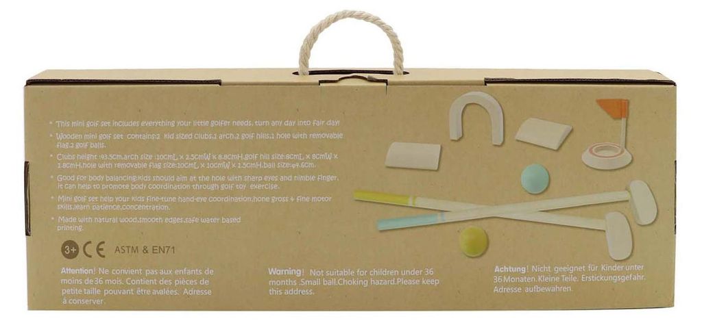Houten Midget Golfset, 8dlg.