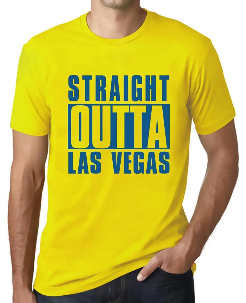 Herren Grafik T-Shirt Straight Outta Las Vegas Öko-Verantwortlich Vintage Jahrgang Kurzarm Lustige Druck Geburtstag Geschenk Mann