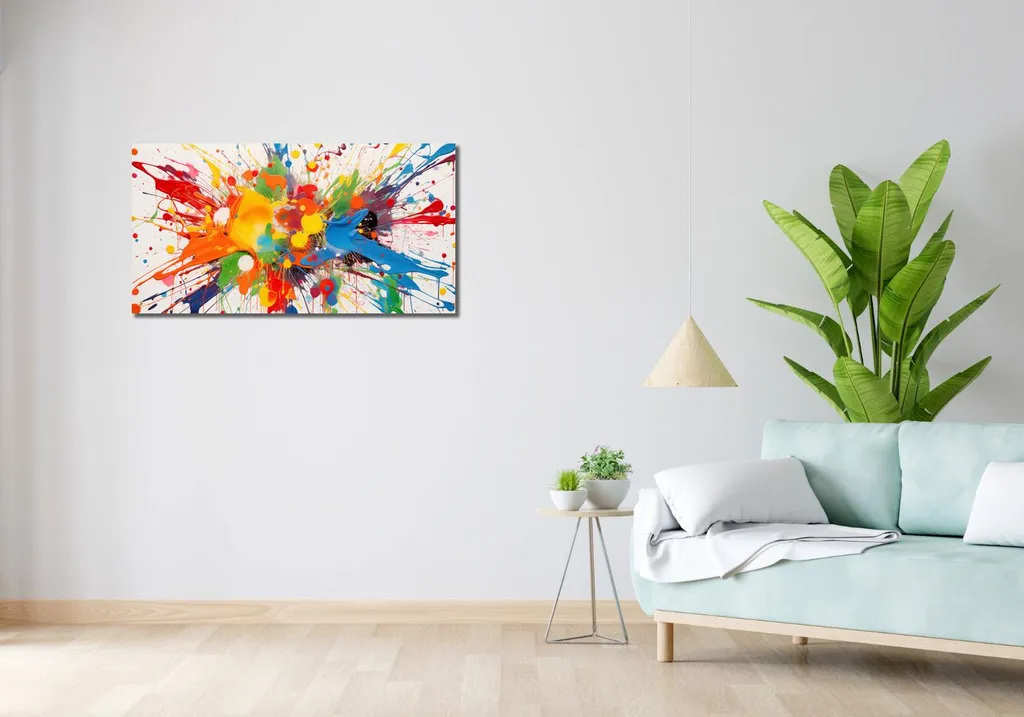 Quadro su Tela 100x50 cm Astratto - Decorazione Parete Moderna - 2