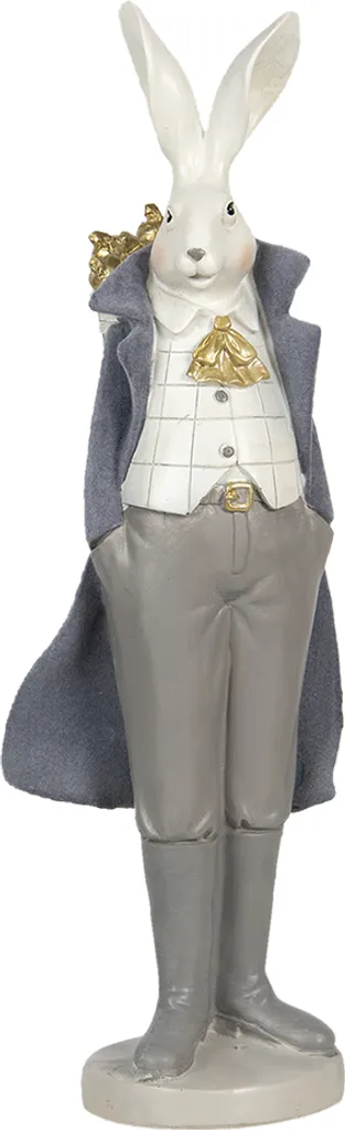 Coniglio Decorativo Clayre & Eef 37 cm Poliresina Blu | Design Moderno