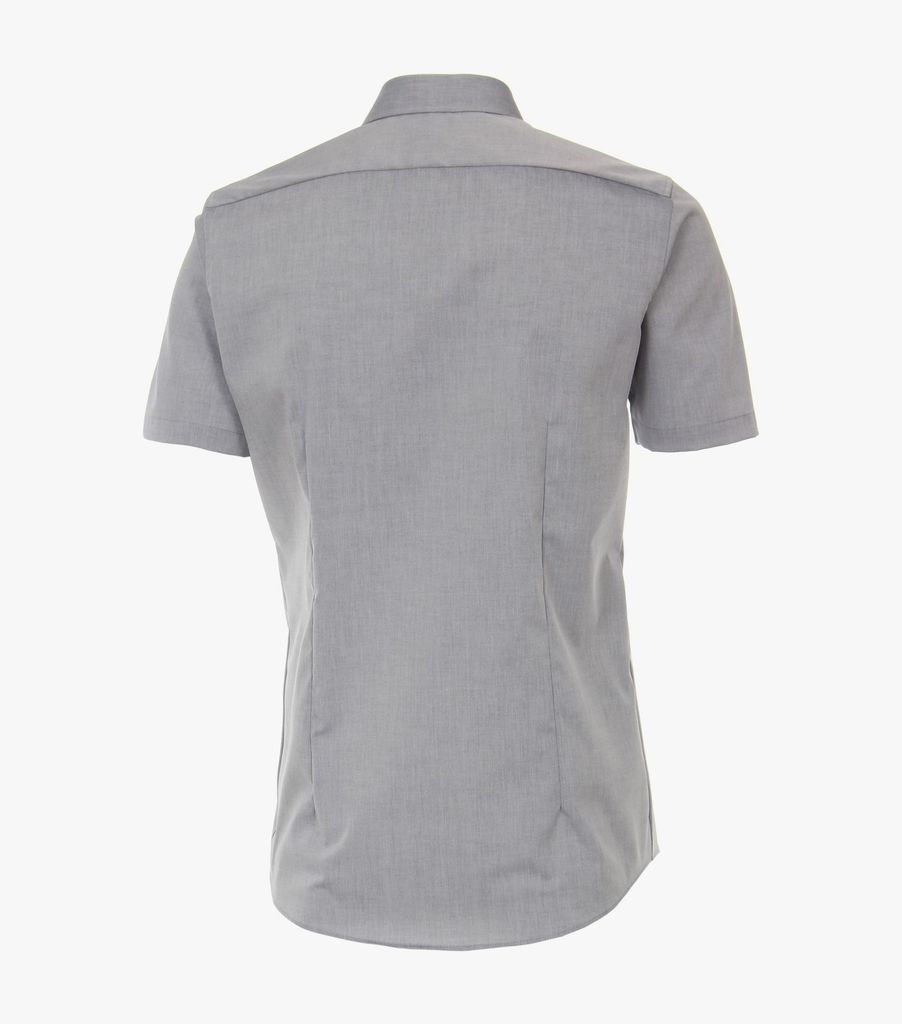 Venti - Body Fit - Bügelleichtes Herren Kurzarm Hemd mit Kent Kragen (001930), Größe:37, Farbe:Silber (705)