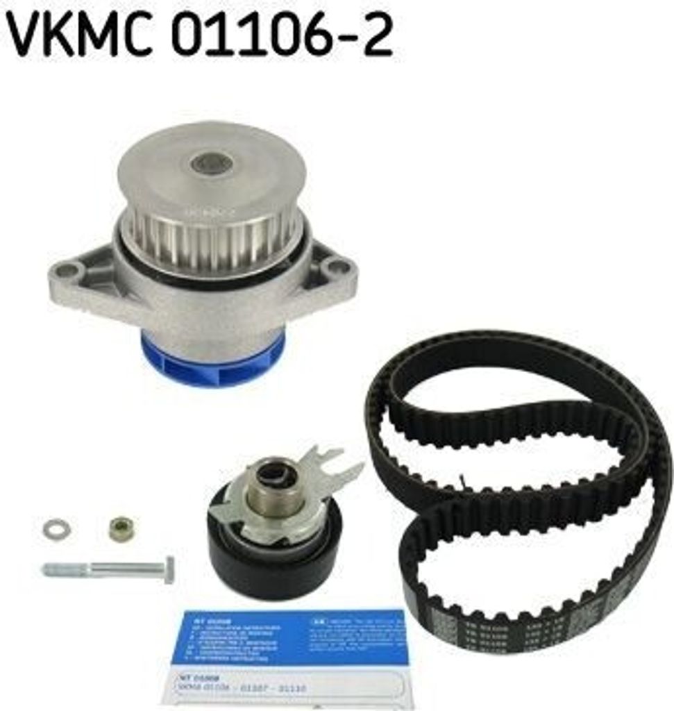 SKF VKMC 01106-2 Wasserpumpe + Zahnriemensatz OE 030109119AB kompatibel mit Arosa, Cordoba, Ibiza, Inca, Caddy, Golf III, Polo 6N, Polo 6V, Vento