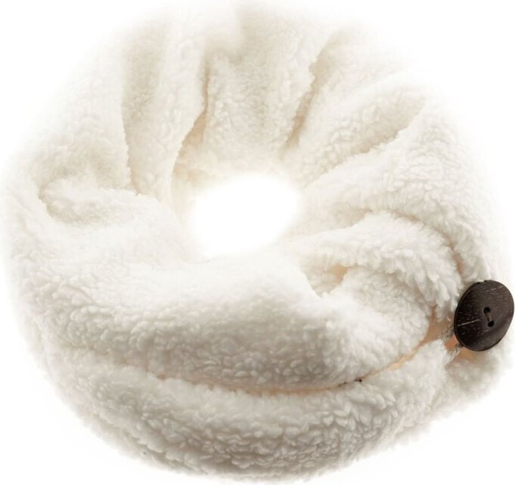 Kuscheliger Modeschal mit Knopf, Wickelschal 30x190 cm für kalte Tage Weiß