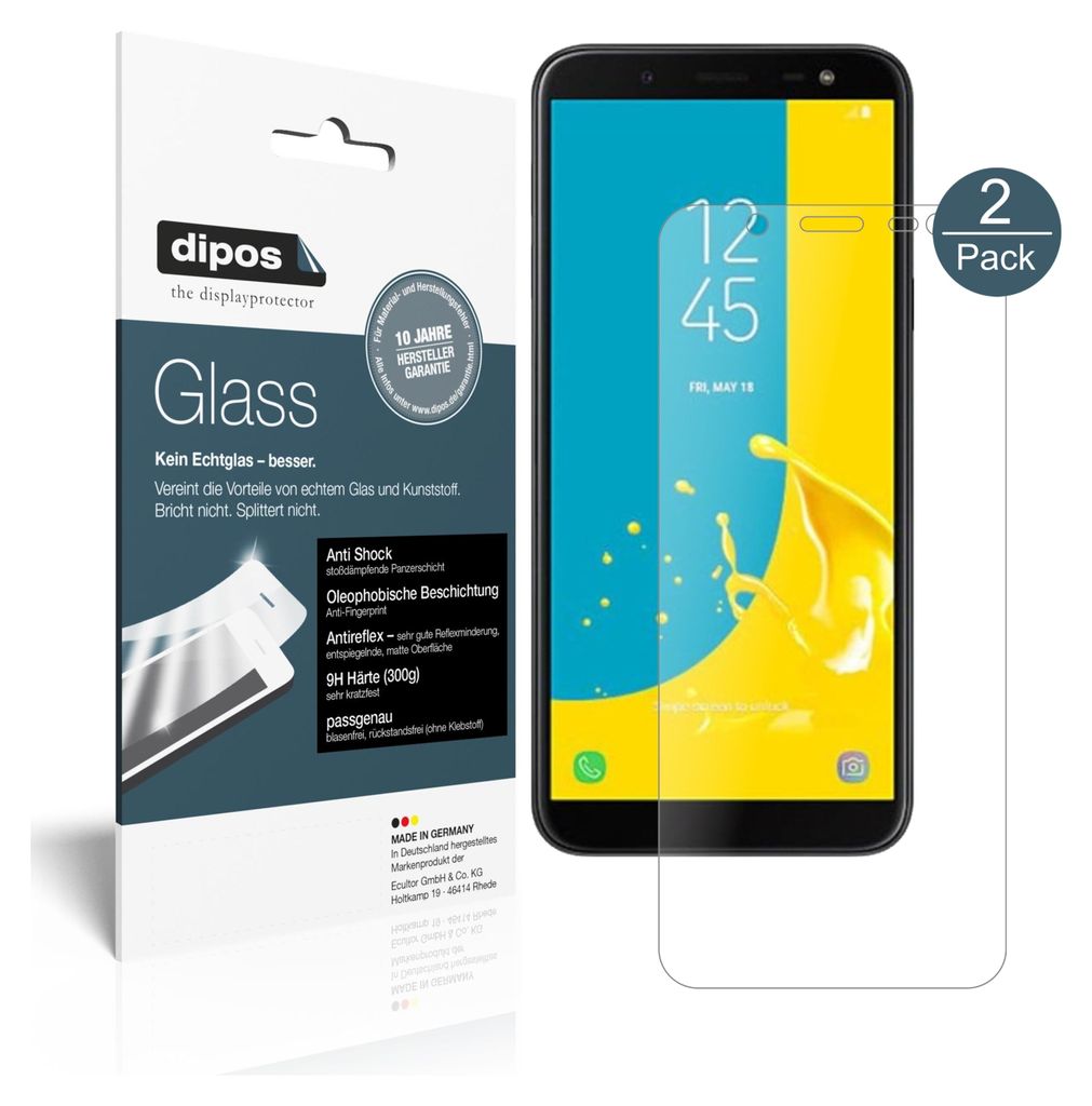 2x Schutzfolie für Samsung Galaxy J6 (2018) matt - Anti-Shock 9H Folie Glass