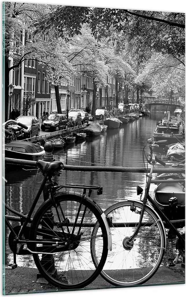 Bilder auf glas - Einteilig - Holland Kanal - 50x70cm - Glasbilder - Wandbilder - Bilder - Kunstdruck - zum Aufhängen bereit - Wanddekoration aus ...