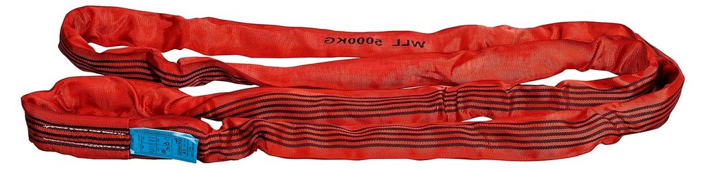 Rundschlingen nach DIN EN 1492-2 mit Doppeltem Schutzschlauch, Polyester, 5 kg Tragfähigkeit, 10 m Umfanglänge, Rot
