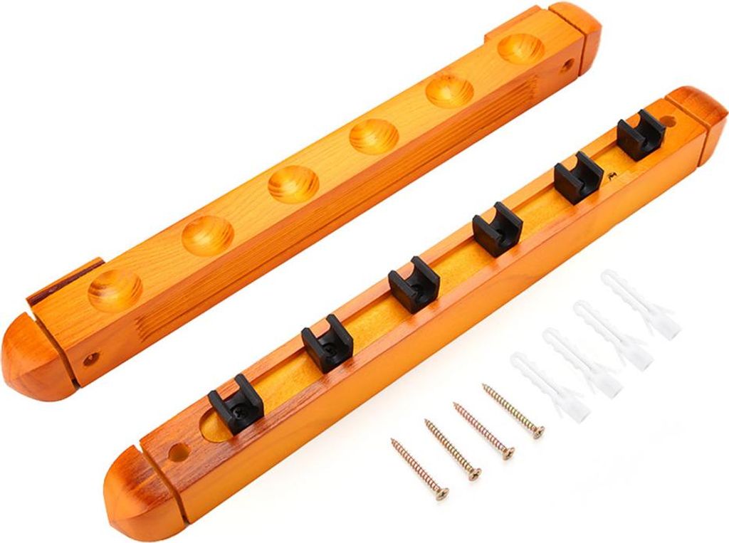 6 Loch Billard Cue Halter Billardhalterung, sechs Plastik -Cilps 15,7 x 1,38 1,38 Zoll Poolregal für den Home Club