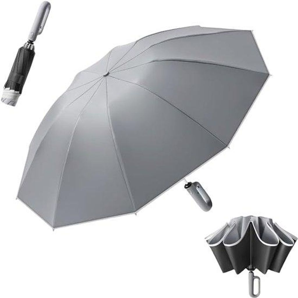 Reisparaplu mit automatischem Öffnen und Schließen, UV-beständig, UPF 50+, 99,9% UV-Schutz, Golfparaplu, unisex, Klickverschluss.