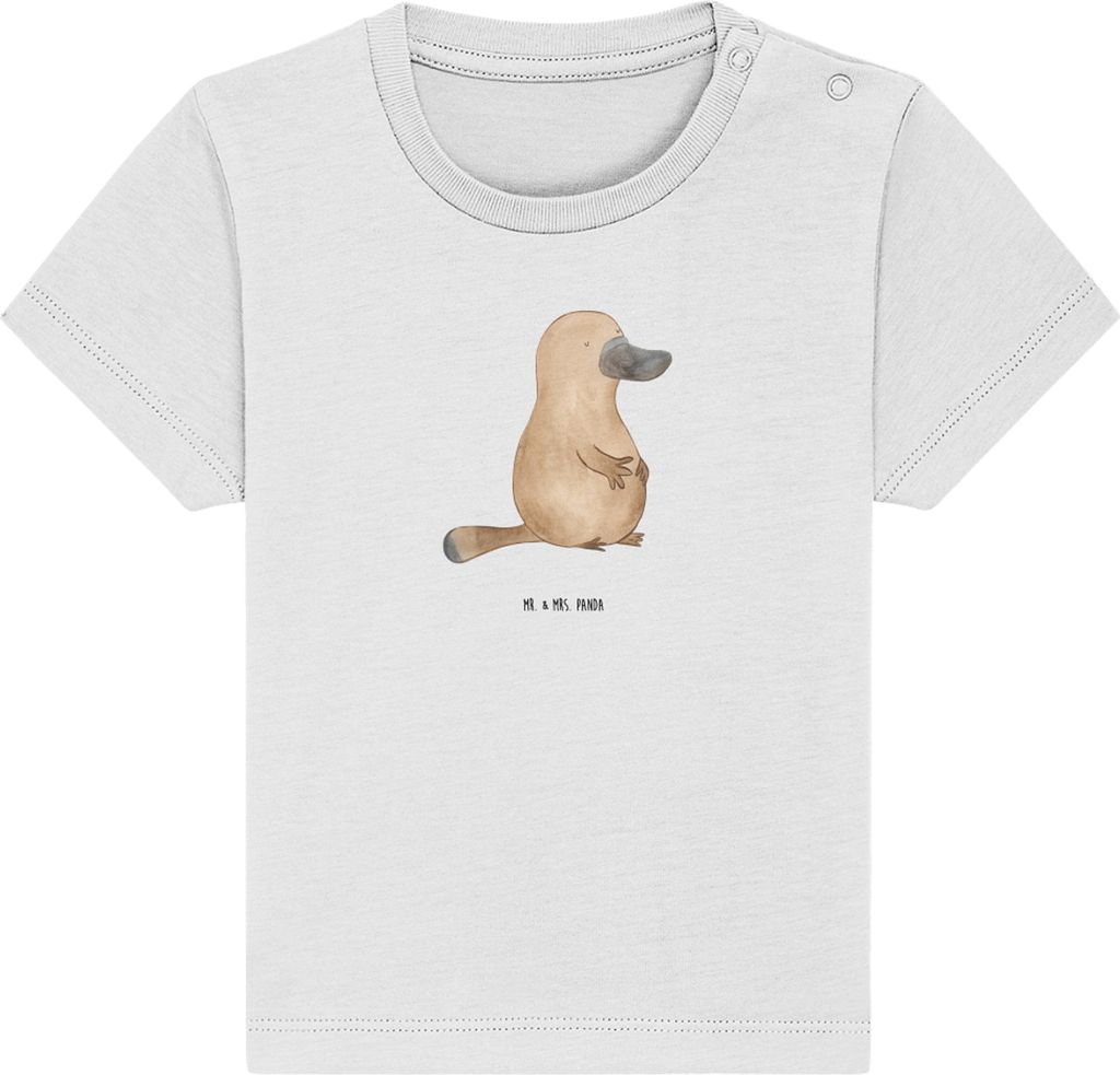 Mr. & Mrs. Panda Babyshirt Schnabeltier Mut 12. - 18. Monat - Weiß - Geschenk, Neuanfang, T-Shirt, Kleinkind Shirt, Baumwolle Baby, Neustart, Trai...