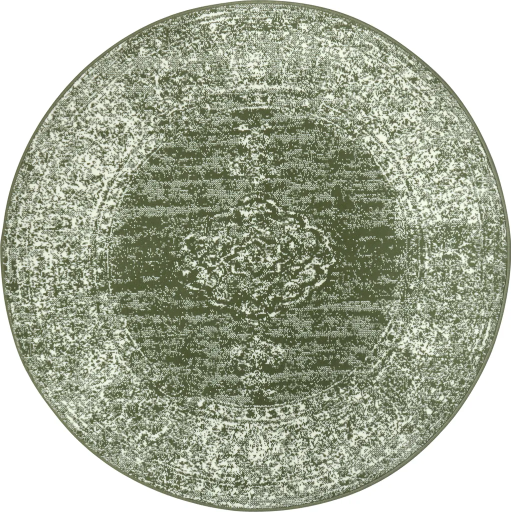 Tapis de salon rond vert 160 cm Gloria 105519 textile doux haute qualité