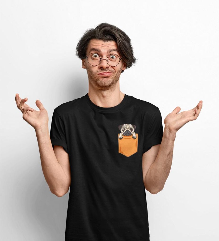 D&B Uni Polo PO00028 Pug Pocket Schwarz-Größe 4XL