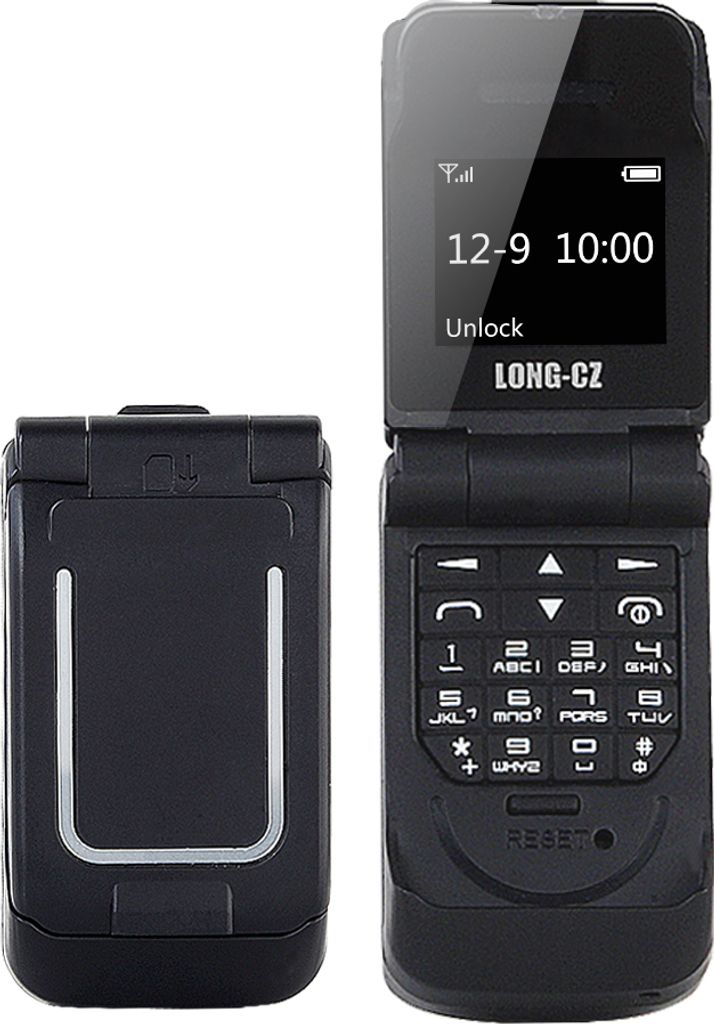 J9 0,66 Zoll Mini Filp Handy Fm Wireless Bluetooth 3.0 Dialer Hands Free Headset Handy Schwarz