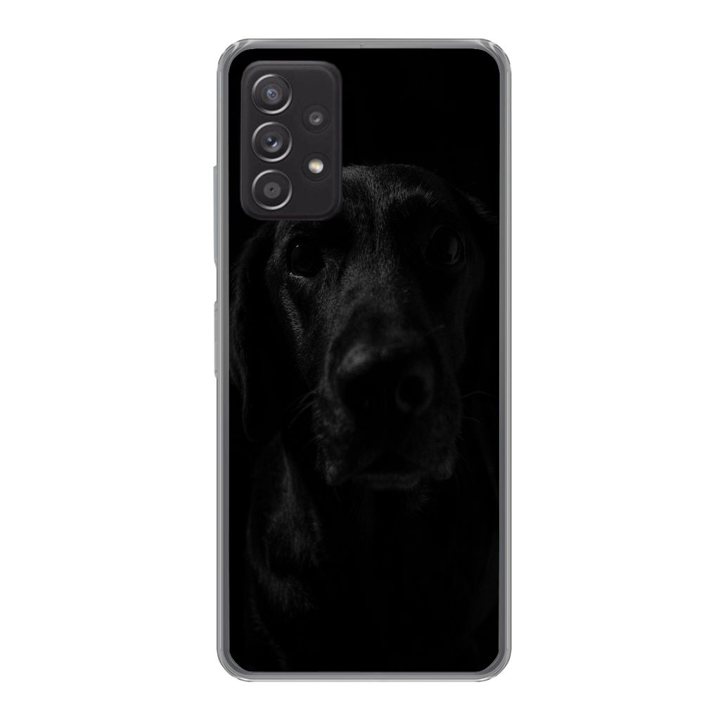 MuchoWow Handyhülle Schutzhülle Hülle für Samsung galaxy a73 Hund - Haustier - Schwarz Silikon Softcase Handy Hülle - Handyhülle